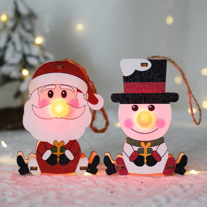 Christmas Decoration Luminous Ornaments Wooden