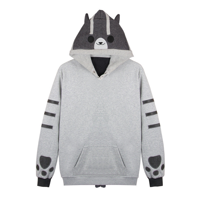 Kitty Ears Tail Pocket Cartoon Hoodie / Sweater de Gatita