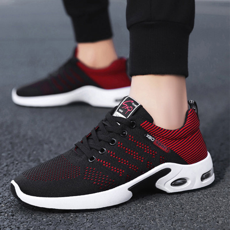 Fashion Mesh Shoes With Striped Design Men Outdoor Breathable Lace-up Sneakers Csual Lightweight Running Sports Shoes For Men