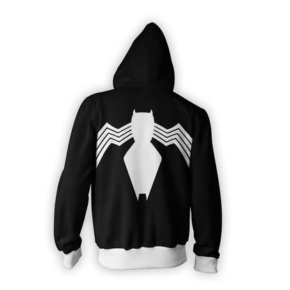 Symbiote Spider Man Zip Up Hoodie / Sweater with zipper and hood