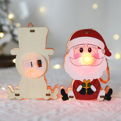 Christmas Decoration Luminous Ornaments Wooden