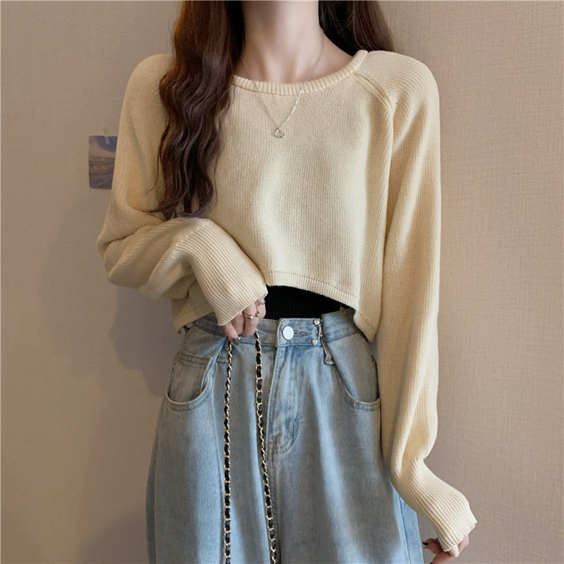 Comfy Solid Loose O-Neck Sweater