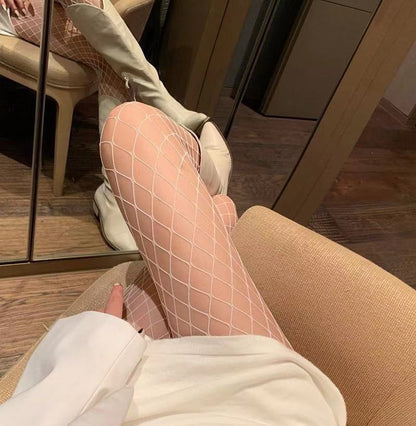 Hot Selling Women's Long Sexy Fishnet Stockings Fish Net Pantyhose Mesh Nylon Tights Lingerie Skin Thigh High Stocking Hosiery